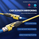 OOI Armored Dragon Vlll 4-in-1 Coiled Universal USB Charger Cable-65W Fast Car Charging & Data Sync for iPhone 16/15, iPad Pro,Electronic(Charging suit)