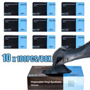 100pcs Heavy-Duty Black Nitrile Disposable Gloves | Latex-Free, Powder-Free, Durable & Stab-Resistant with Textured Fingertips for Grip - Multi-Purpose for Car Repair, Painting, Kitchen, Bathroom Cleaning