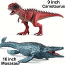 6 Pcs Big Dinosaur Toys Set,Realistic-Looking Dino T-Rex Carnotaurus,Blue Velociraptor, Mosasaurus Toy for Boys Girls Children Kids 3-12 Years Old, Idea Brithday Christmas Gifts.