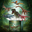 6 Pcs Big Dinosaur Toys Set,Realistic-Looking Dino T-Rex Carnotaurus,Blue Velociraptor, Mosasaurus Toy for Boys Girls Children Kids 3-12 Years Old, Idea Brithday Christmas Gifts.