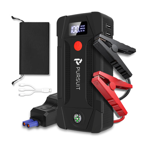 Pursuit UltraSafe Car Jump Starter, 1000A Jump Box Battery Booster Charger( 6.0L Gasoline or 3.0L Diesel), Jump Pack Powe Bank with Emergency Light & Compass for SUV and Trucks