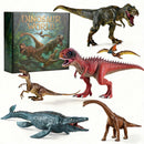 6 Pcs Big Dinosaur Toys Set,Realistic-Looking Dino T-Rex Carnotaurus,Blue Velociraptor, Mosasaurus Toy for Boys Girls Children Kids 3-12 Years Old, Idea Brithday Christmas Gifts.