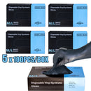 100pcs Heavy-Duty Black Nitrile Disposable Gloves | Latex-Free, Powder-Free, Durable & Stab-Resistant with Textured Fingertips for Grip - Multi-Purpose for Car Repair, Painting, Kitchen, Bathroom Cleaning