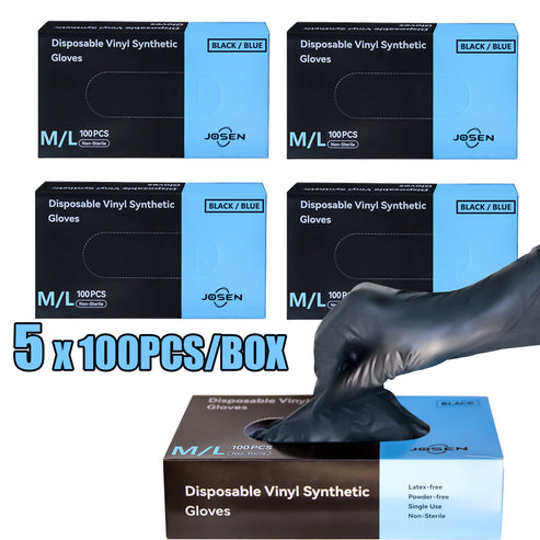 100pcs Heavy-Duty Black Nitrile Disposable Gloves | Latex-Free, Powder-Free, Durable & Stab-Resistant with Textured Fingertips for Grip - Multi-Purpose for Car Repair, Painting, Kitchen, Bathroom Cleaning