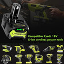 18V 6.0 Ah HIGH Capacity Battery for Ryobi ONE+ System P102 P103 P105 P107 P108 P109 P122 18-Volt w/LED Gauge Indicator Cordless Tool Battery