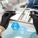 100pcs Heavy-Duty Black Nitrile Disposable Gloves | Latex-Free, Powder-Free, Durable & Stab-Resistant with Textured Fingertips for Grip - Multi-Purpose for Car Repair, Painting, Kitchen, Bathroom Cleaning