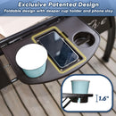 3 Seat Outdoor Porch Patio Swing with Stand 800lbs 2-in-1 Convertible Swing Bed with Adjustable Canopy & Removable Cushion for Yard Garden Deck ( Square Tube)