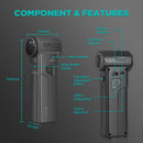 5-in-1 Jump Starter with Air Duster, Portable Vacuum, 2000A Car Battery Booster, Air Inflator/Deflator, 8000mAh Power Bank - 130000RPM Blower Fan Multi-Function Emergency Tool for Car &amp; Outdoor Use