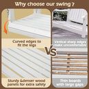 Wooden Porch Swing Heavy Duty 550 LBS Outdoor Patio Swing Bench for Adults with Hanging Chains & Upgraded Cupholders Two Person Front Porch Tree Swing Chair for Garden & Backyard & Balcony