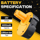 2 pack 18V 5.0Ah Ni-MH Replacement Battery for Dewalt XRP Tools | Compatible with DC9096, DC9098, DC9099, DW9095, DW9096, DW9098