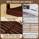 Wooden Porch Swing Heavy Duty 550 LBS Outdoor Patio Swing Bench for Adults with Hanging Chains & Upgraded Cupholders Two Person Front Porch Tree Swing Chair for Garden & Backyard & Balcony