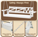 Wooden Porch Swing Heavy Duty 550 LBS Outdoor Patio Swing Bench for Adults with Hanging Chains & Upgraded Cupholders Two Person Front Porch Tree Swing Chair for Garden & Backyard & Balcony