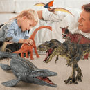 6 Pcs Big Dinosaur Toys Set,Realistic-Looking Dino T-Rex Carnotaurus,Blue Velociraptor, Mosasaurus Toy for Boys Girls Children Kids 3-12 Years Old, Idea Brithday Christmas Gifts.