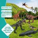 6 Pcs Big Dinosaur Toys Set,Realistic-Looking Dino T-Rex Carnotaurus,Blue Velociraptor, Mosasaurus Toy for Boys Girls Children Kids 3-12 Years Old, Idea Brithday Christmas Gifts.