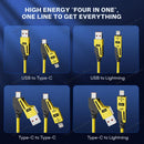 OOI Armored Dragon Vlll 4-in-1 Coiled Universal USB Charger Cable-65W Fast Car Charging & Data Sync for iPhone 16/15, iPad Pro,Electronic(Charging suit)